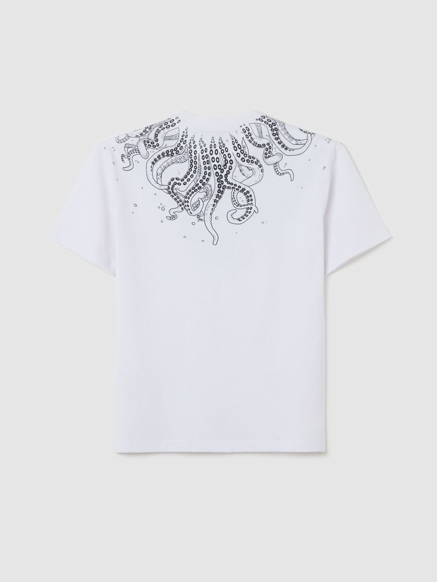 Cotton T-shirt with “Deep” print and tentacles_4
