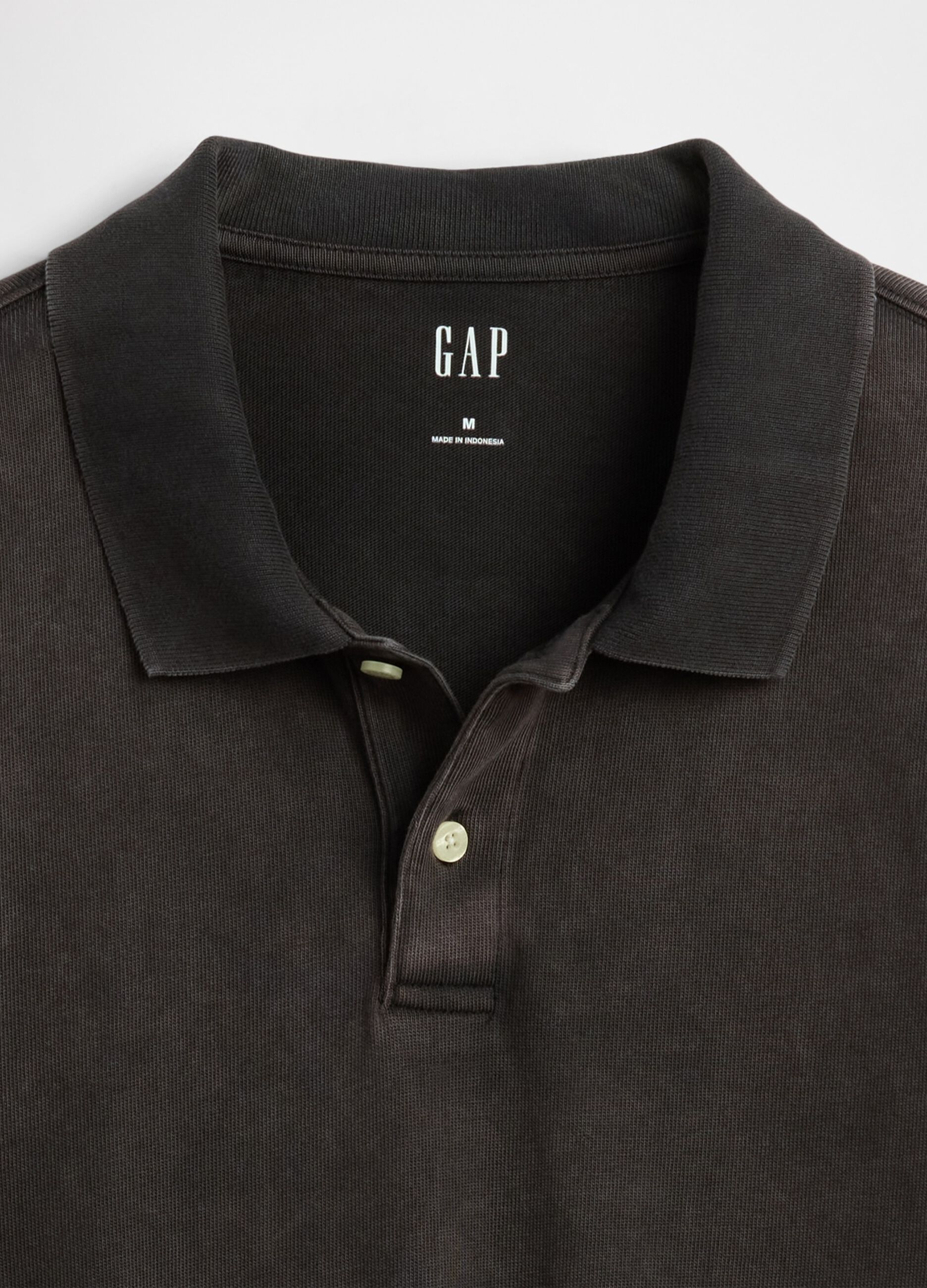 Brown long-sleeve cotton polo