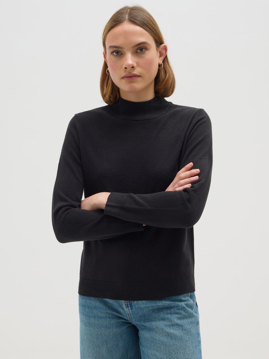 Black Turtle Neck Jumper_0