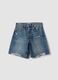 Pure Cotton Blue Denim Shorts with Straight Fit_4