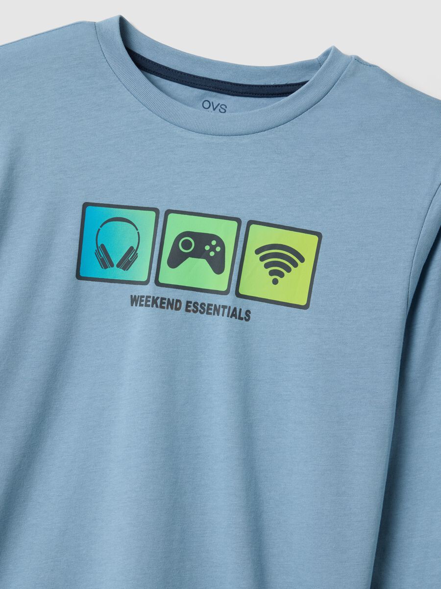 Boys' regular fit multicolour pure cotton pyjamas with print_2