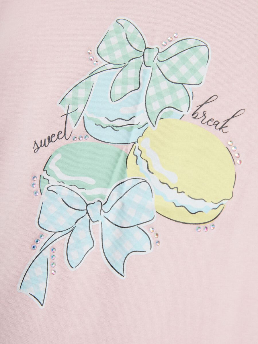 T-shirt in puro cotone rosa regular fit con stampa per bambina_3