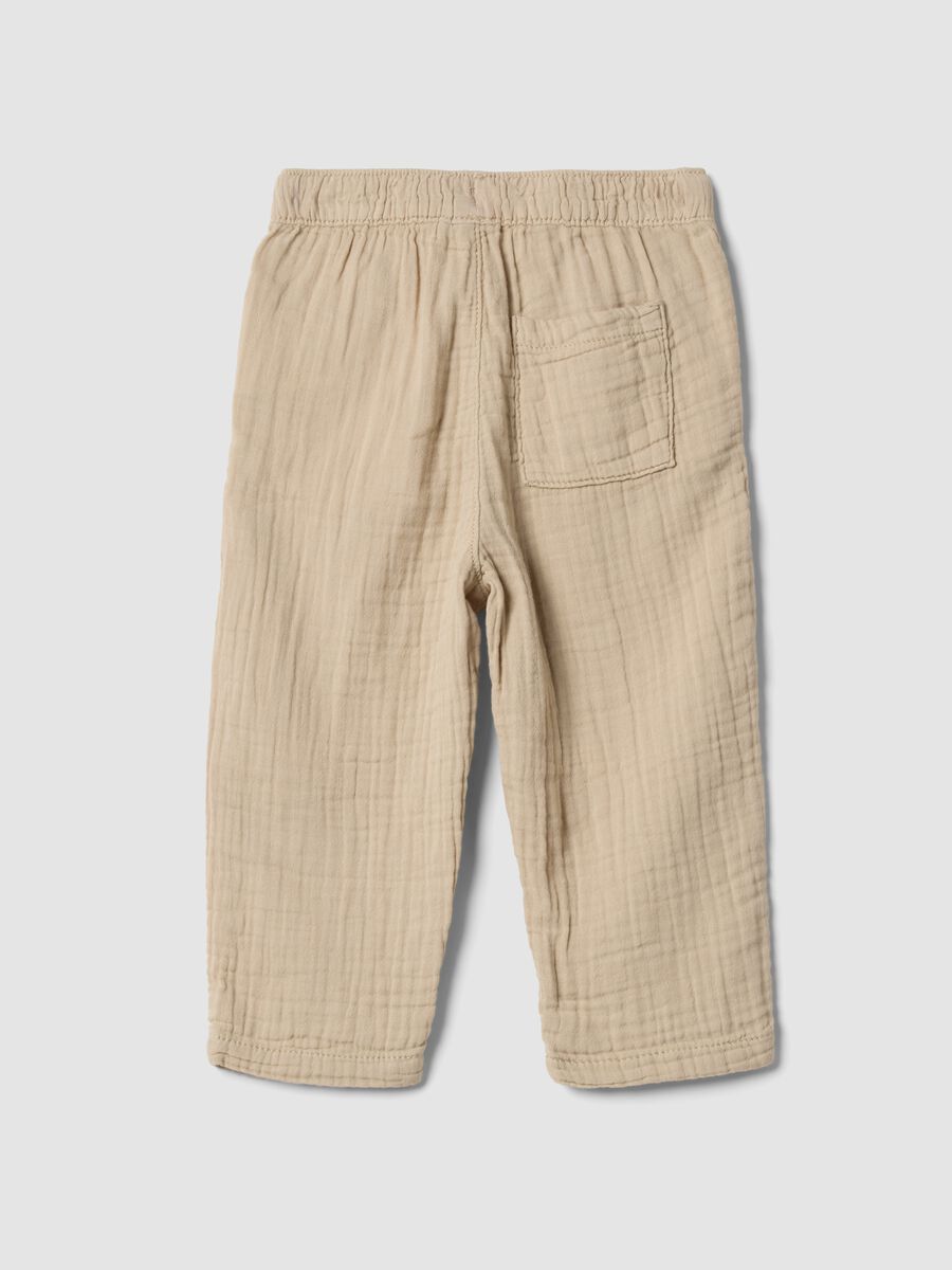 Boys' beige pure cotton trousers regular fit_1