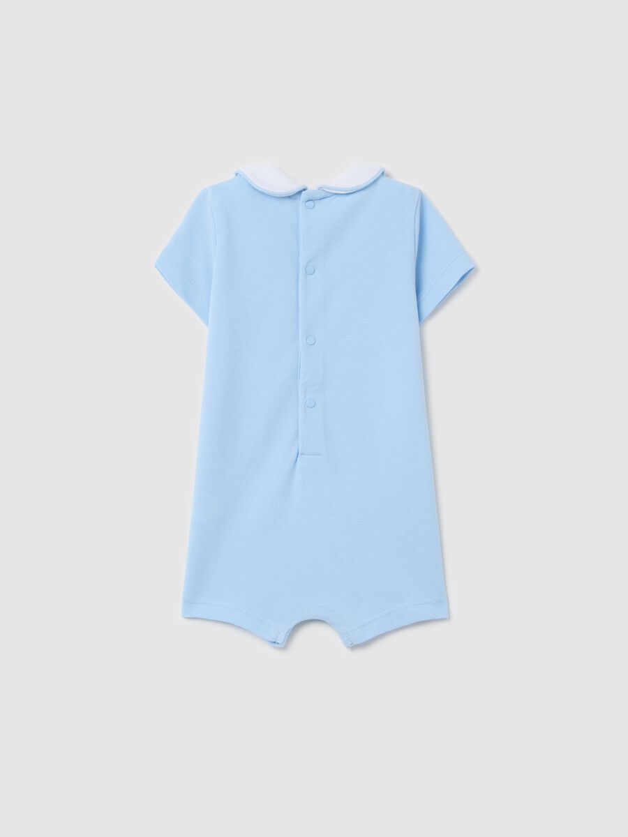 Cotton romper suit with elephant print_1