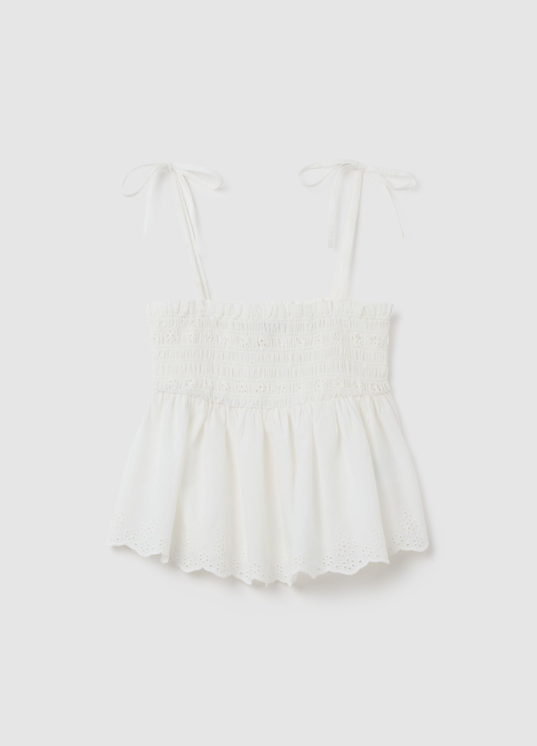 Women's pure white cotton top regular fit