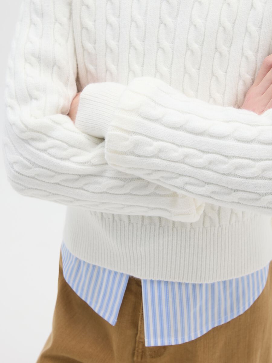 Maglione da ragazza bianco regular fit_2