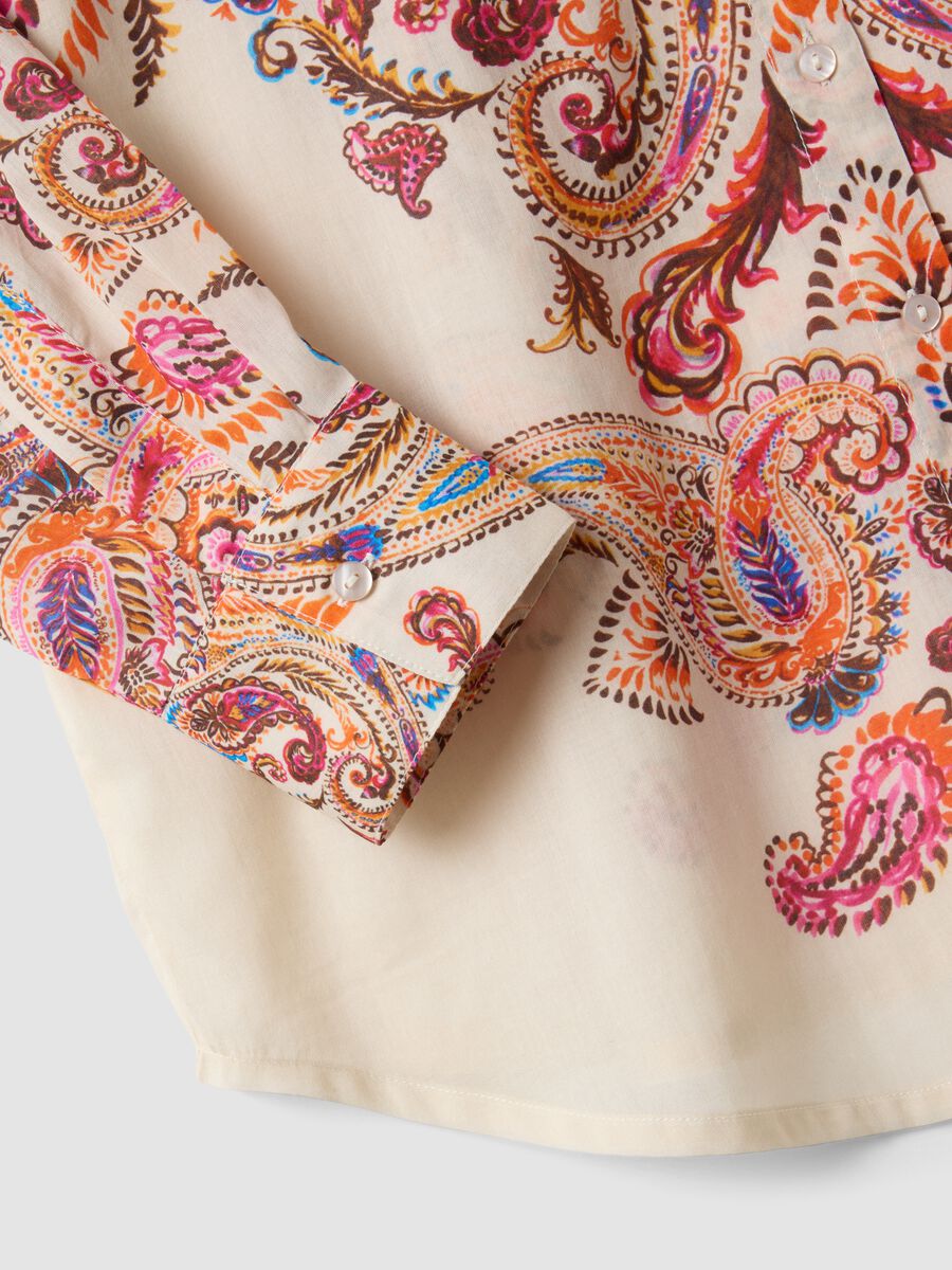 Camicia multicolor a maniche corte in puro cotone_5