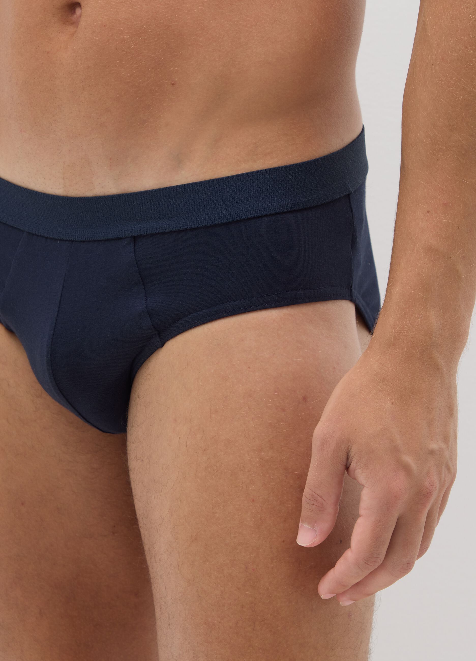 Tripack Slip in cotone blu in cotone bio