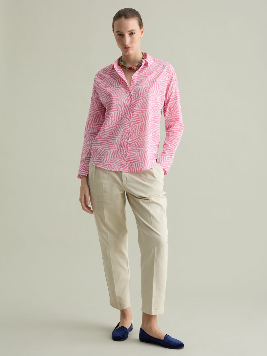 Cotton shirt with patterned print_1