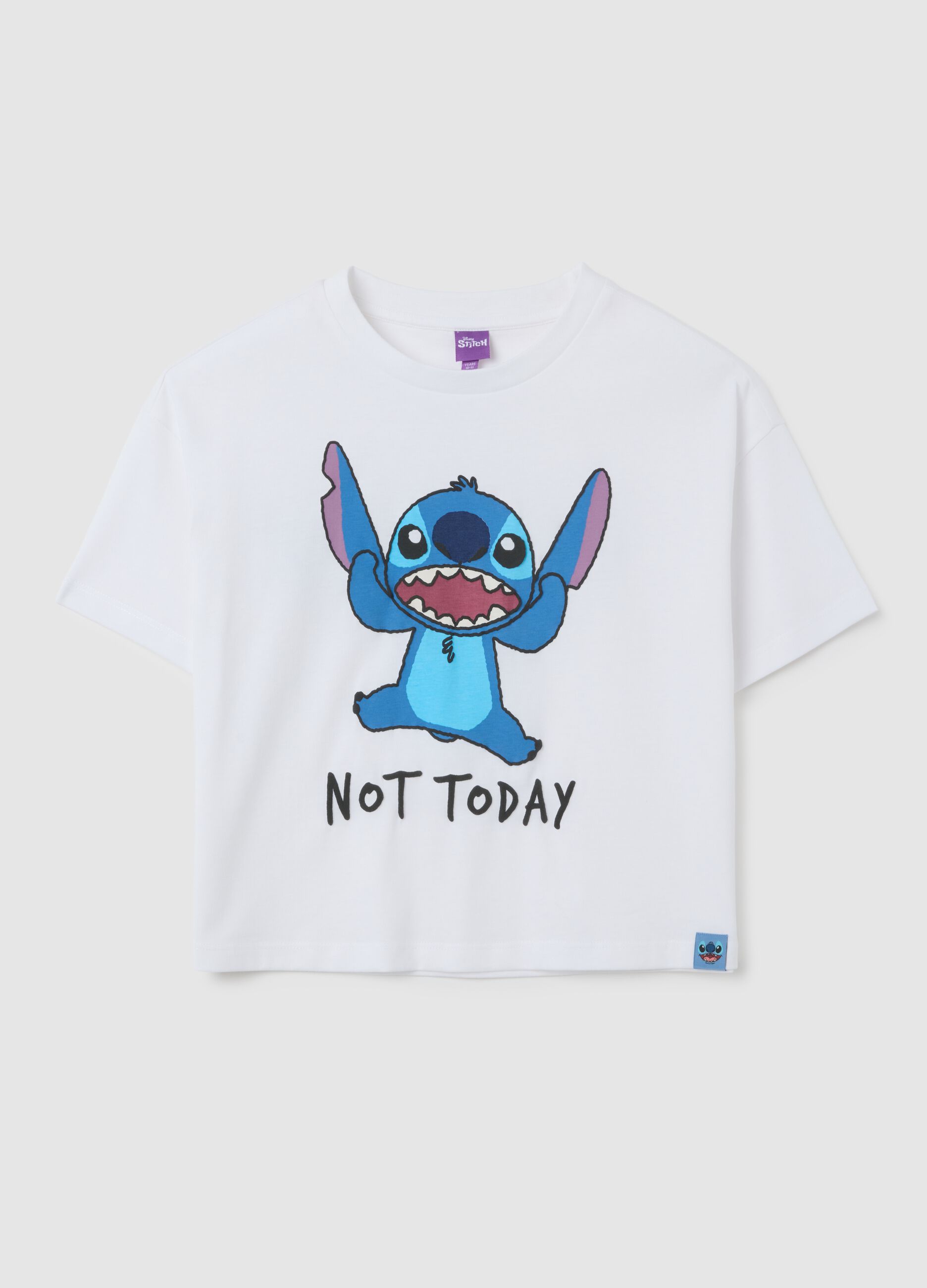 T-shirt da ragazza in puro cotone bianca regular fit con stampa