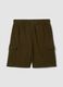 Green cotton-blend cargo Bermuda shorts_0