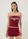 Red bandeau top in stretch cotton_1
