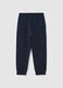 Children's blue regular fit jogger trousers in pure cotton_1