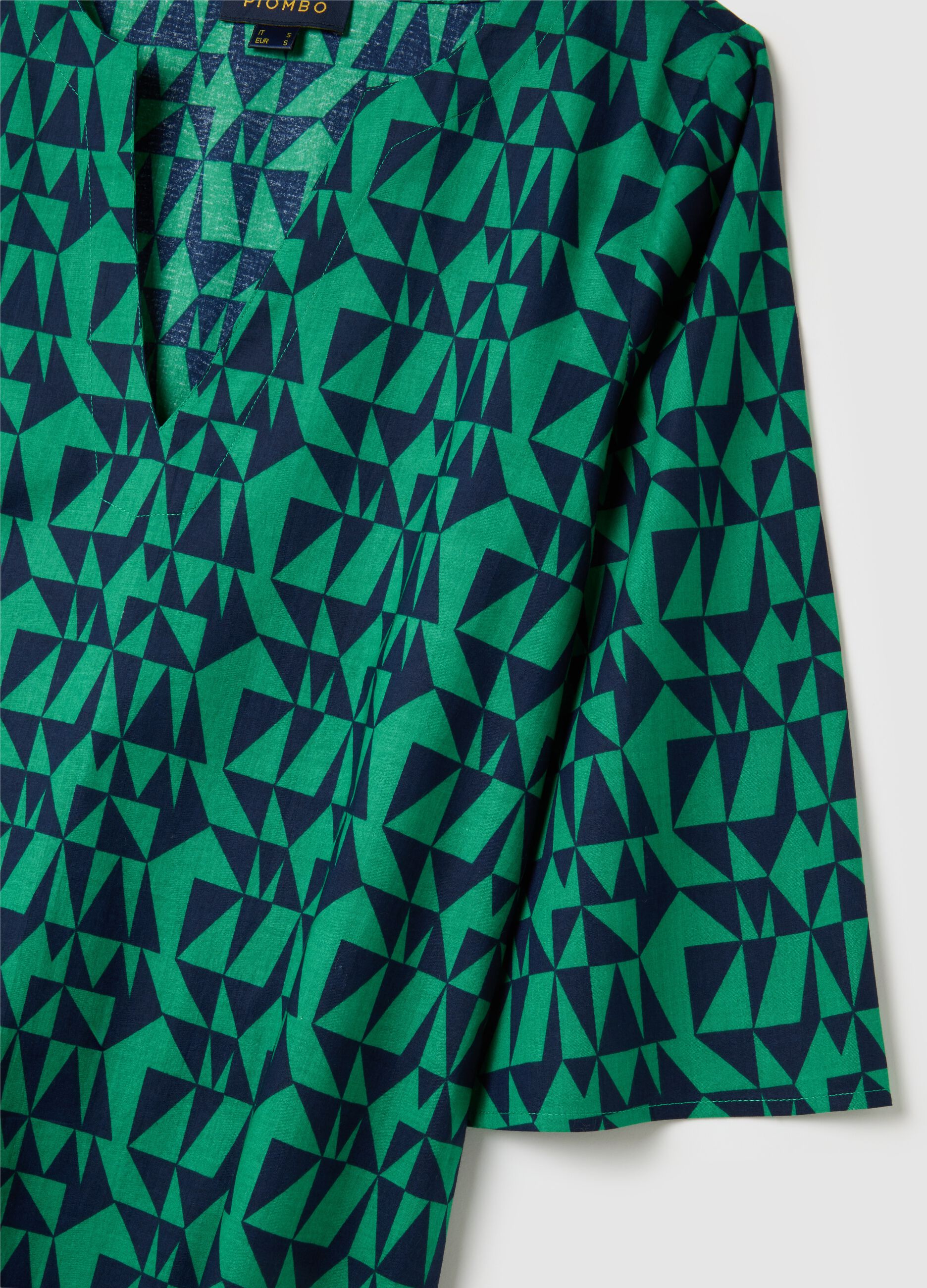 Women's Long Dress in Multicolour Pure Cotton