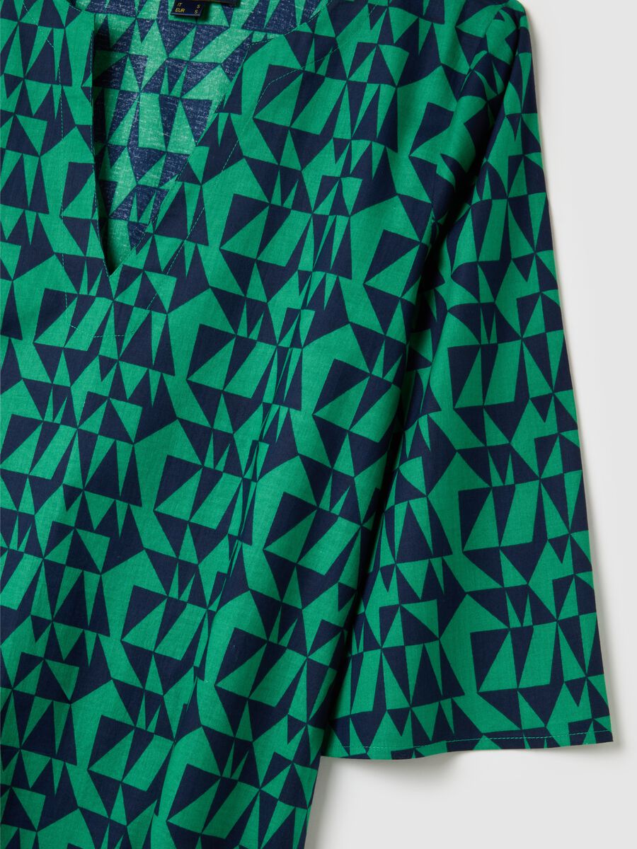 Women's Long Dress in Multicolour Pure Cotton_5
