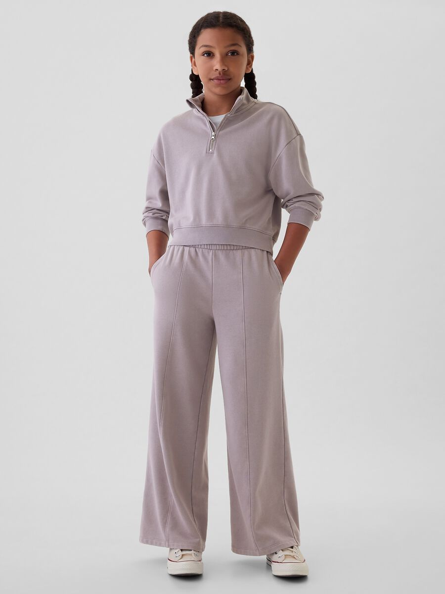 Wide-leg joggers in fleece_0