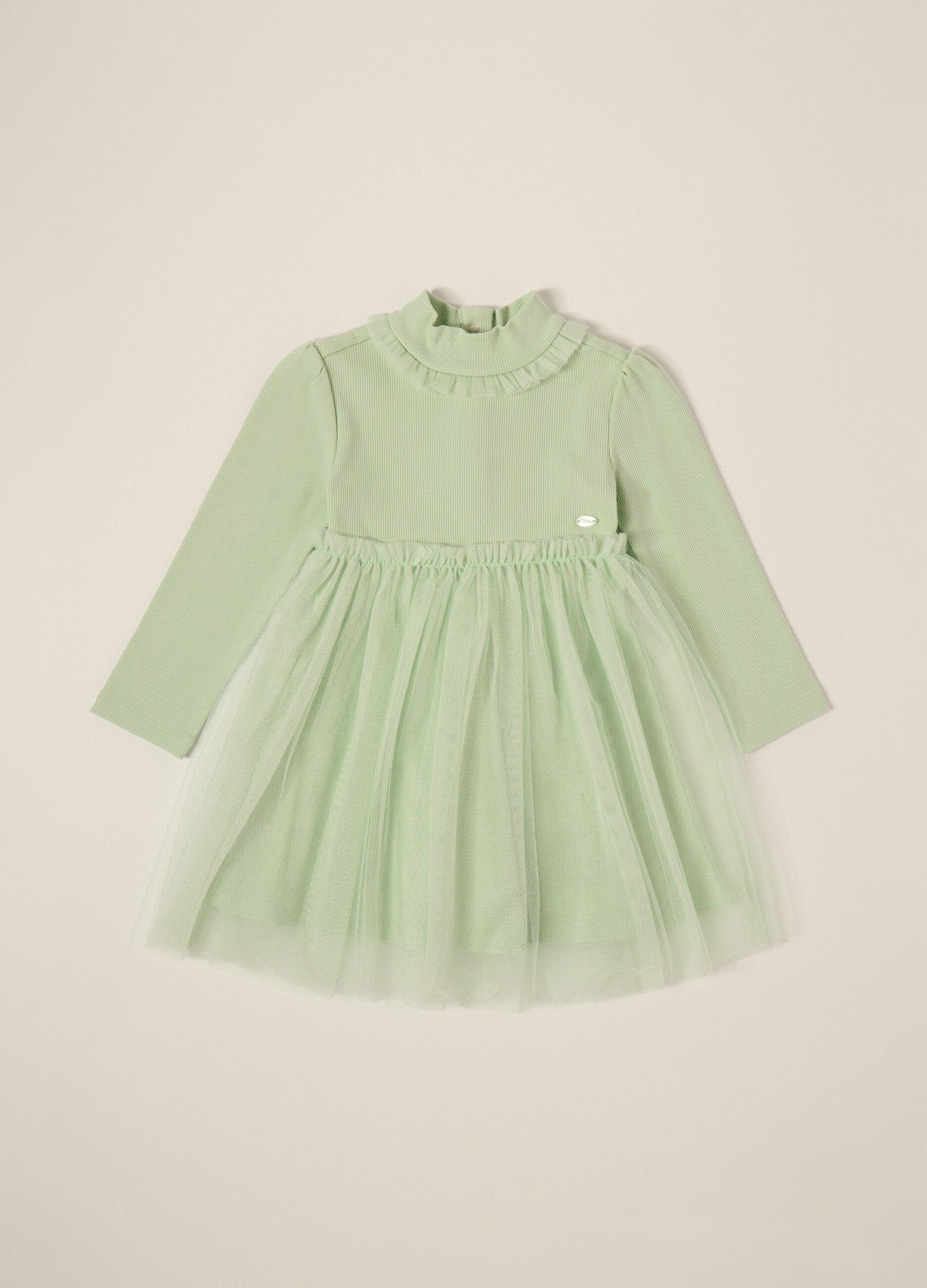 Green Dress with Tulle Skirt