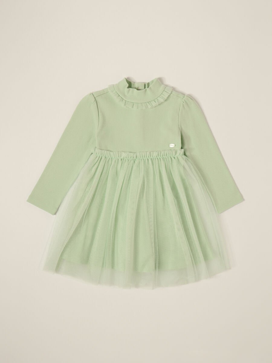 Green Dress with Tulle Skirt_0