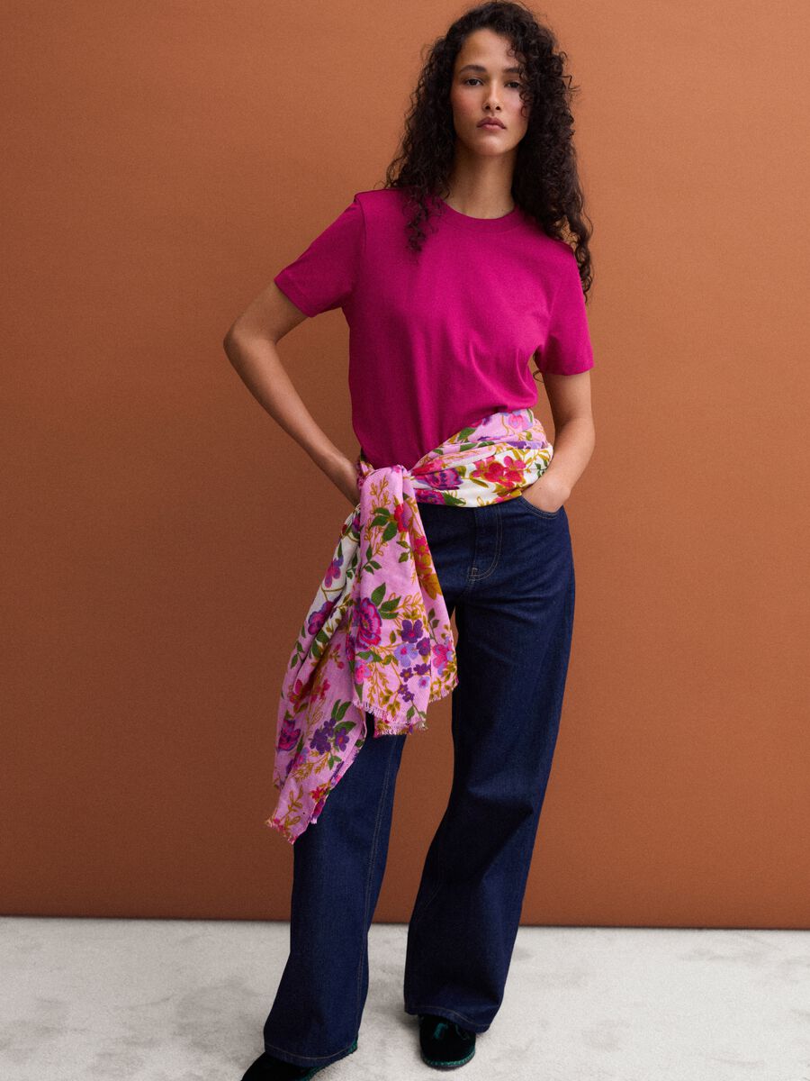 Pink regular-fit crew-neck T-shirt in pure Supima cotton_2