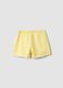 Yellow pure cotton regular fit girls' shorts with bow_1