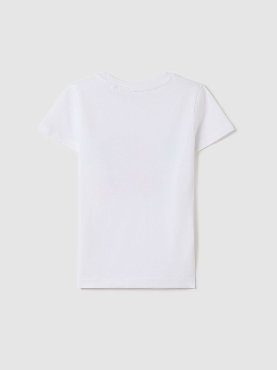 White cotton T-shirt with print_1