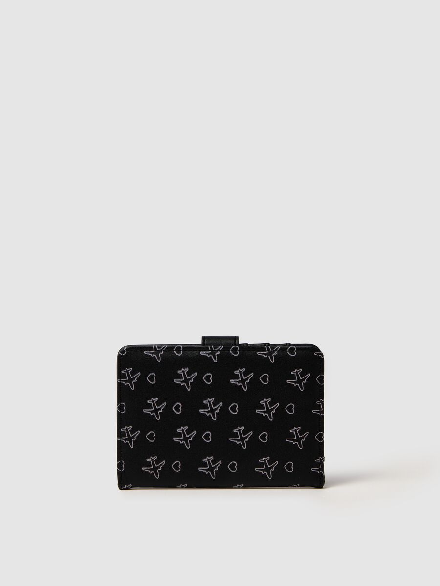 Women's multicolor PVC wallet with airplanes_1
