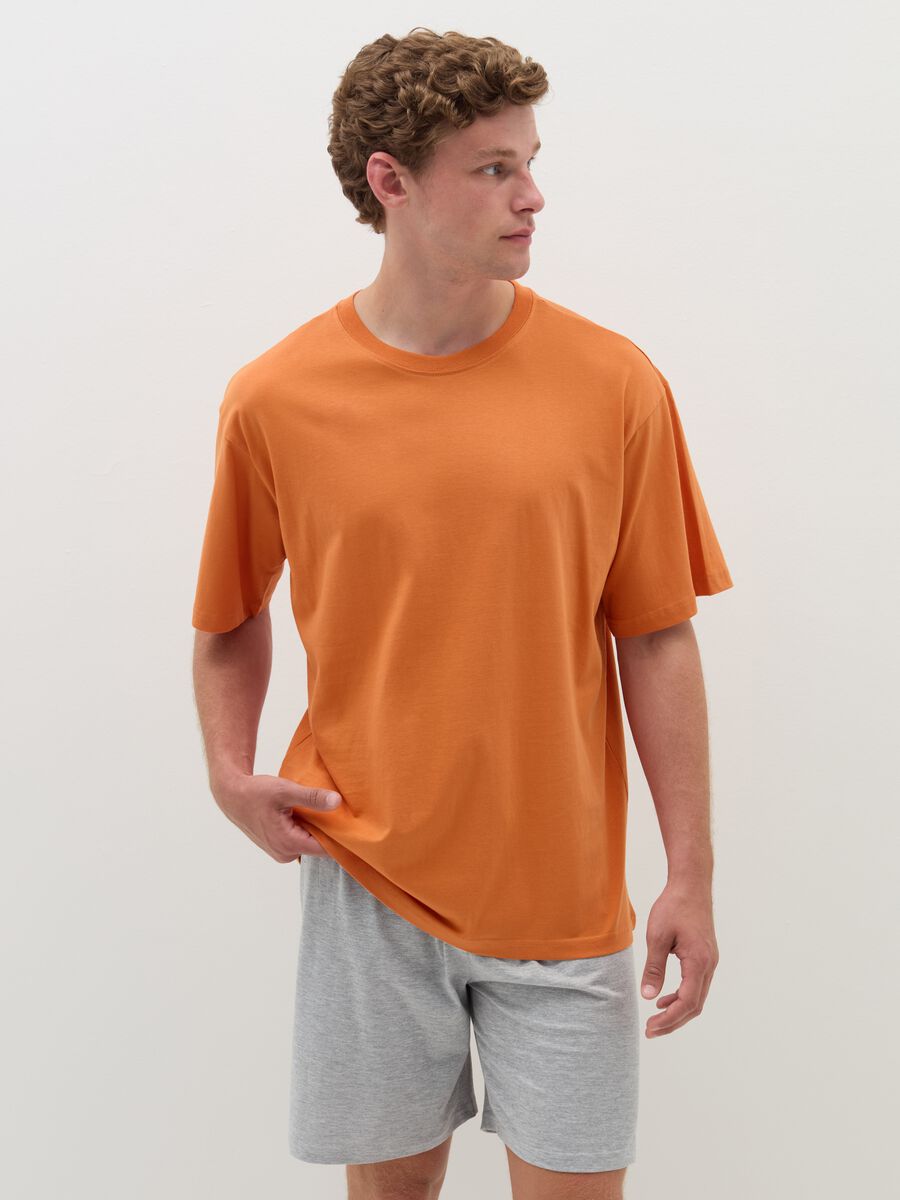 Relaxed-fit pyjama T-shirt in cotton_0