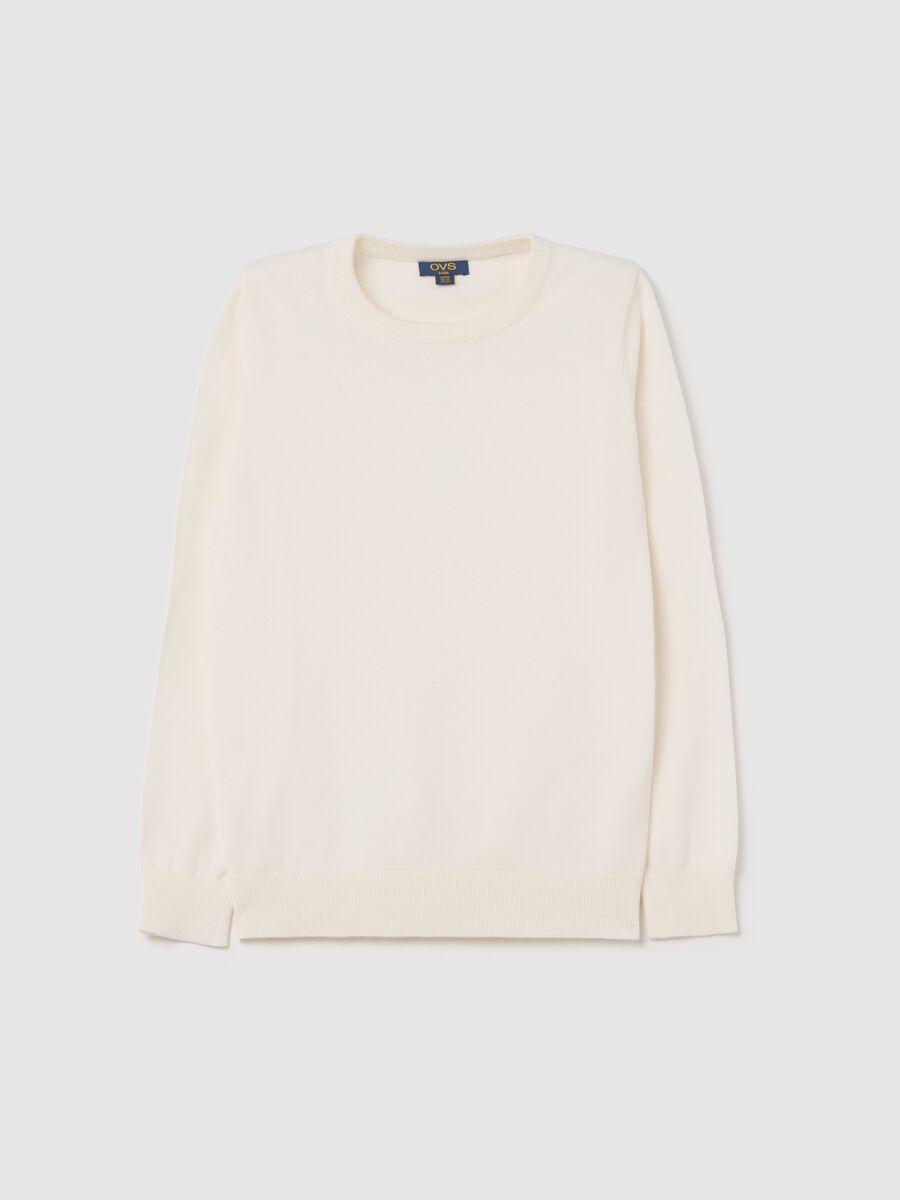 Pullover in cotone tinta unita _3