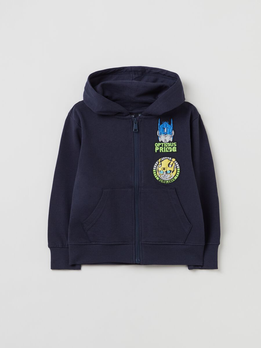 Full-zip con cappuccio stampa Transformers_0