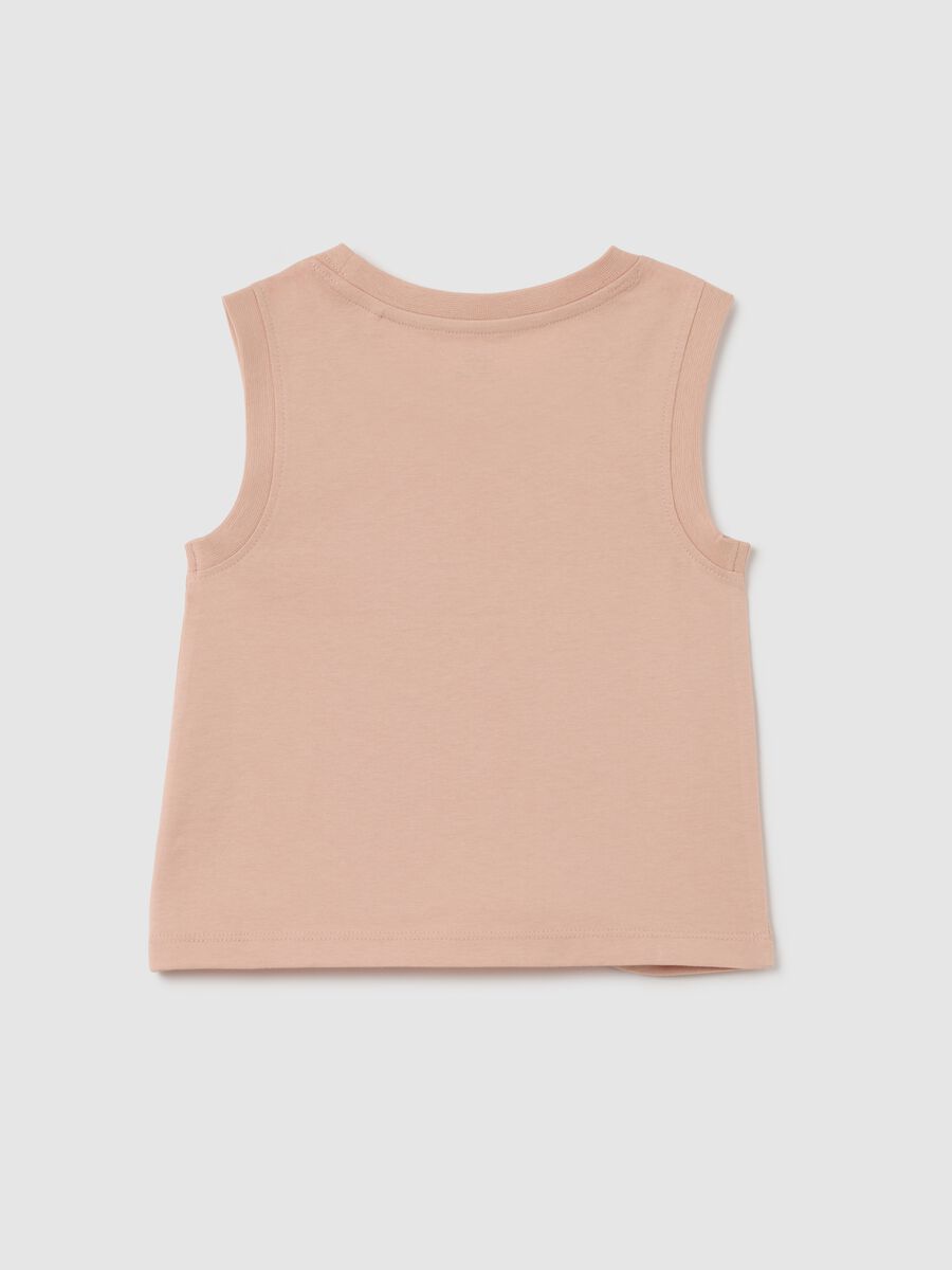 Girls' pure cotton pink regular fit T-shirt_1