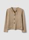 Beige regular fit jacket with front pockets_0