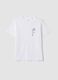 White pure cotton T-shirt with print, regular fit_0