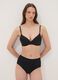 Black high-waisted Brazilian briefs in stretch fabric with a shaping effect_0
