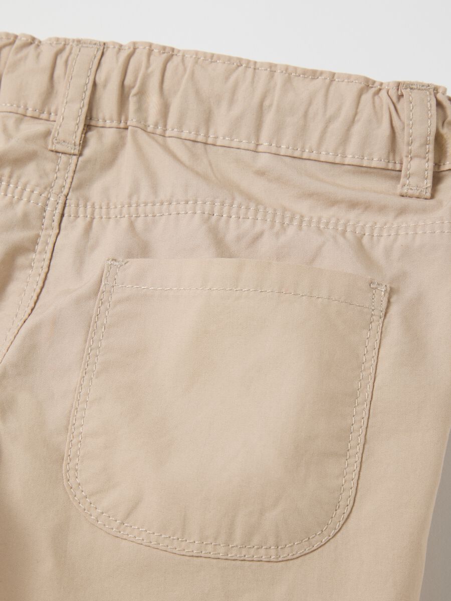 Beige pure cotton Fagottino shorts_3