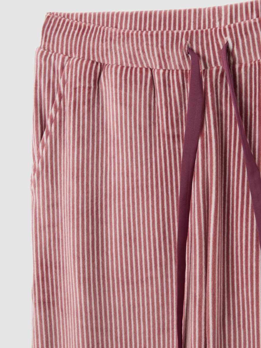 Pink striped pyjama trousers with adjustable drawstring_1