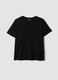 Black pure cotton short-sleeve T-shirt_0