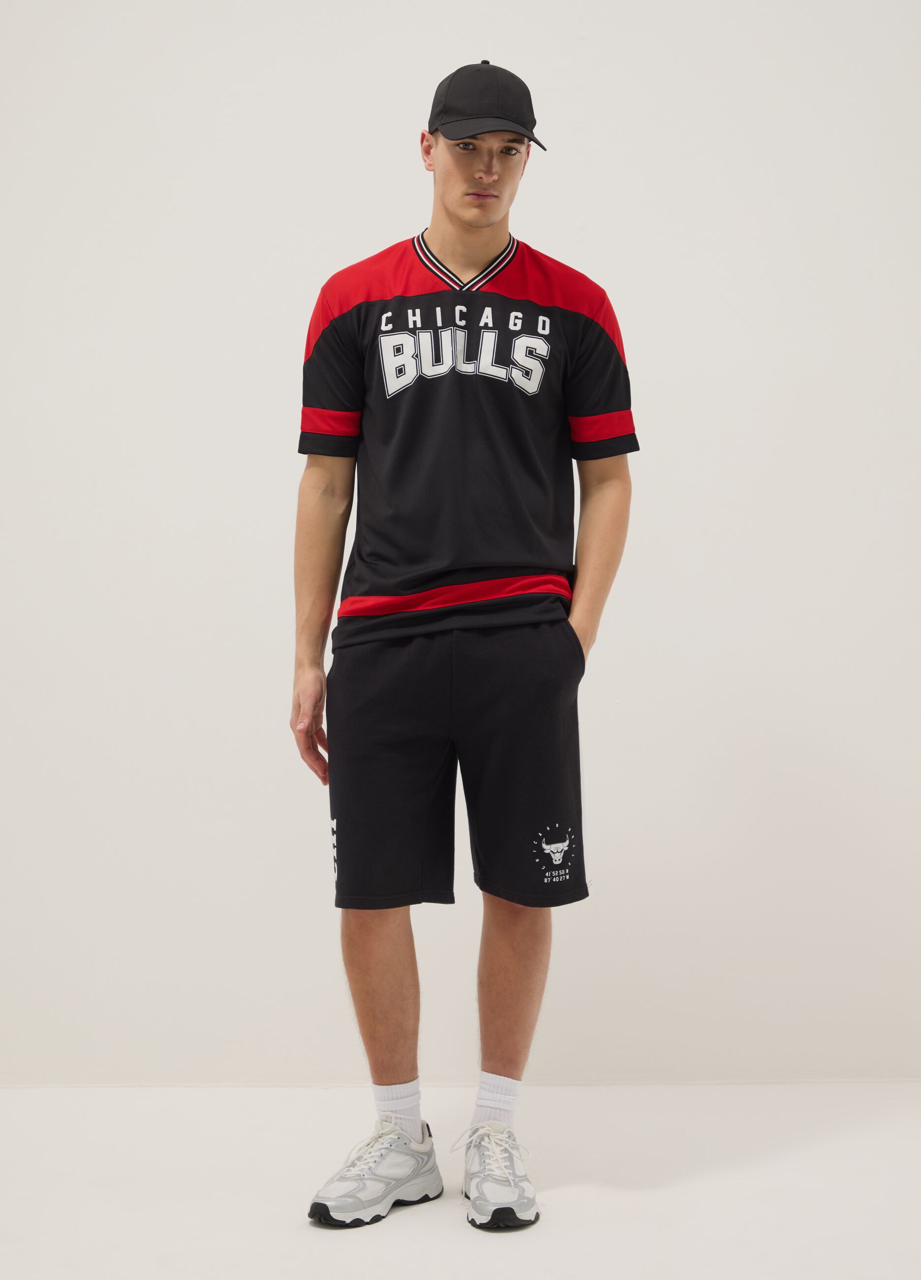 Multicolour pure cotton regular fit Chicago Bulls T-shirt
