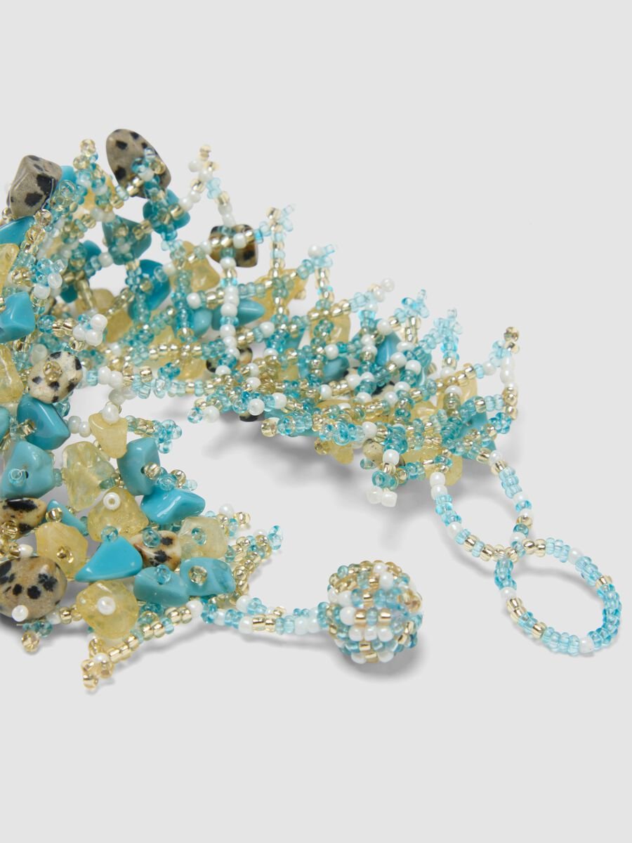 Bracciale con pietre e perline multicolor_2