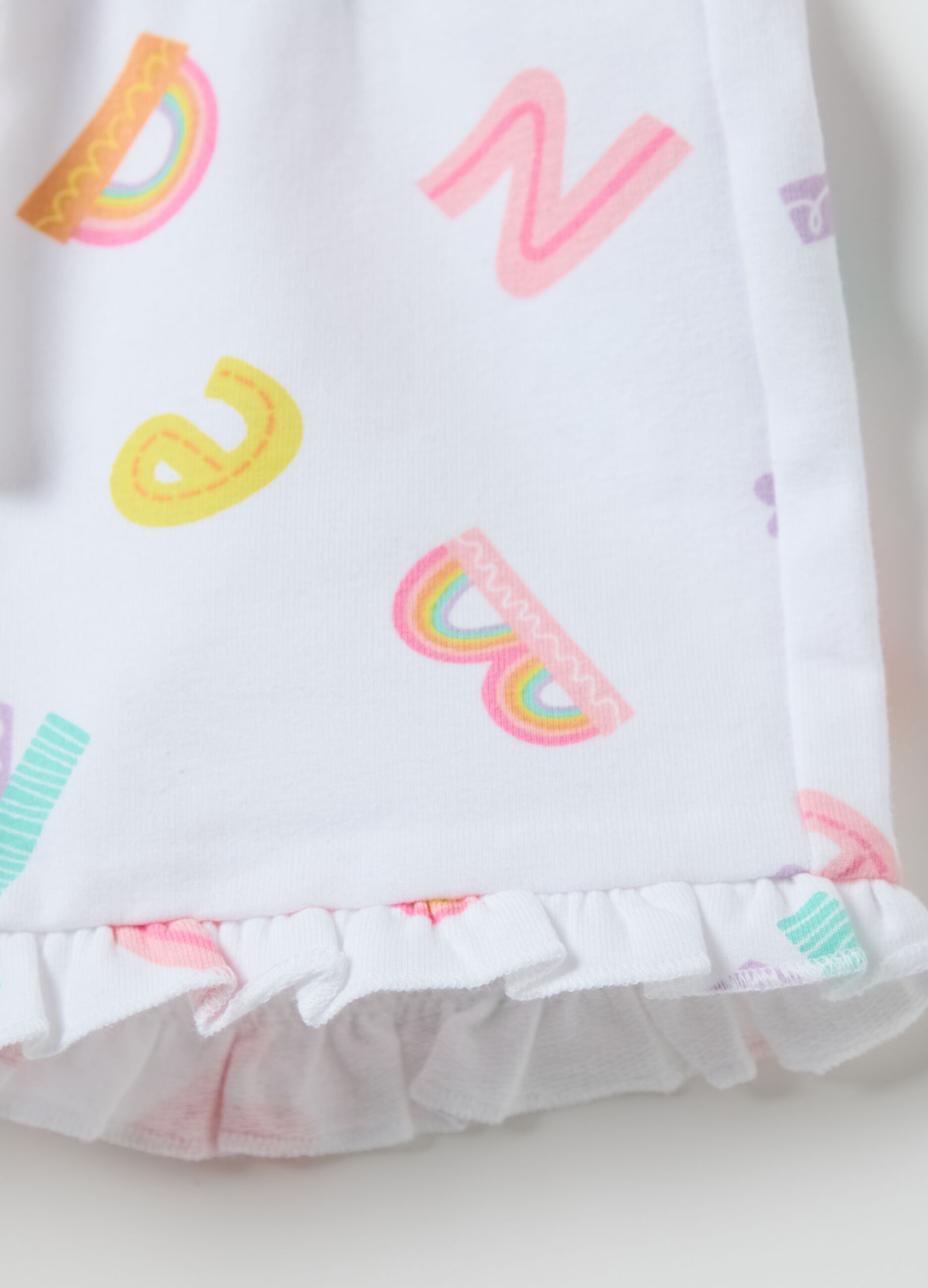 Shorts da bambina in cotone elasticizzato multicolor regular fit