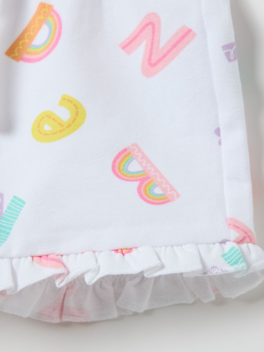 White shorts with colourful Fagottino print_2