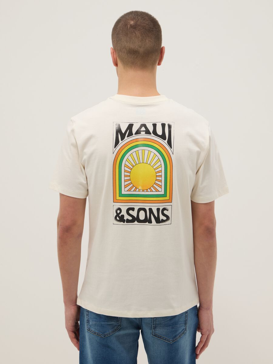 White pure cotton short-sleeve T-shirt, relaxed fit, with print_2