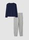 Navy pure organic cotton pyjamas with henley neckline_6