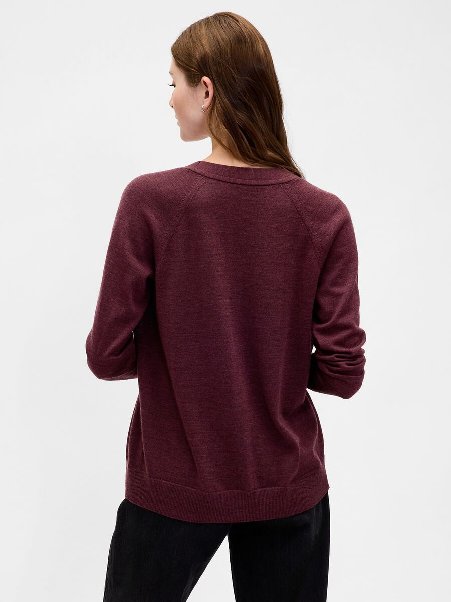 Cardigan viola in pura lana_1