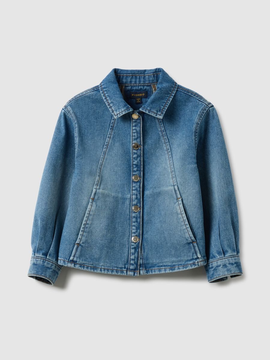 Girls' regular fit blue denim cotton jacket_3
