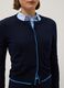 Cardigan in misto viscosa blu regular fit_3
