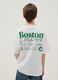 Children's white pure cotton oversized t-shirt with Boston Celtics logo_1
