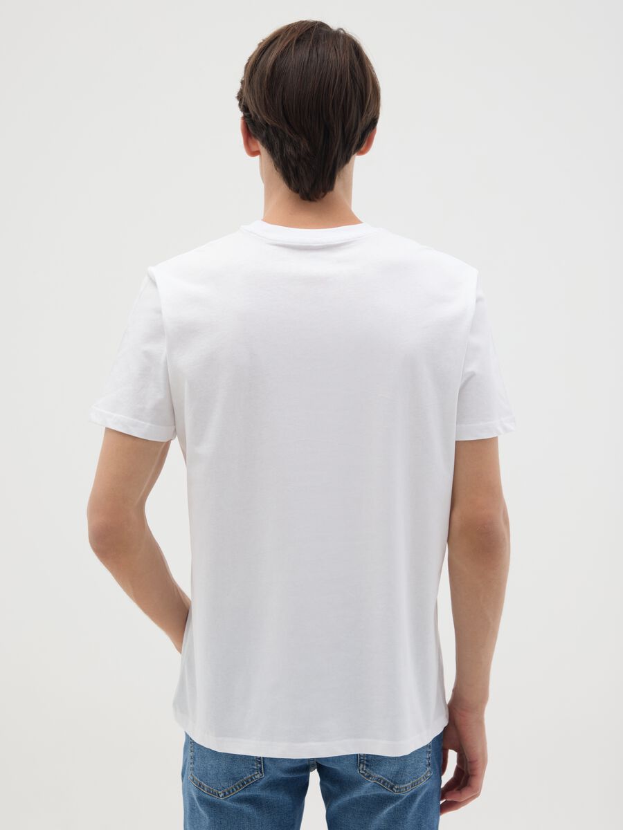 White pure cotton regular fit T-shirt_3