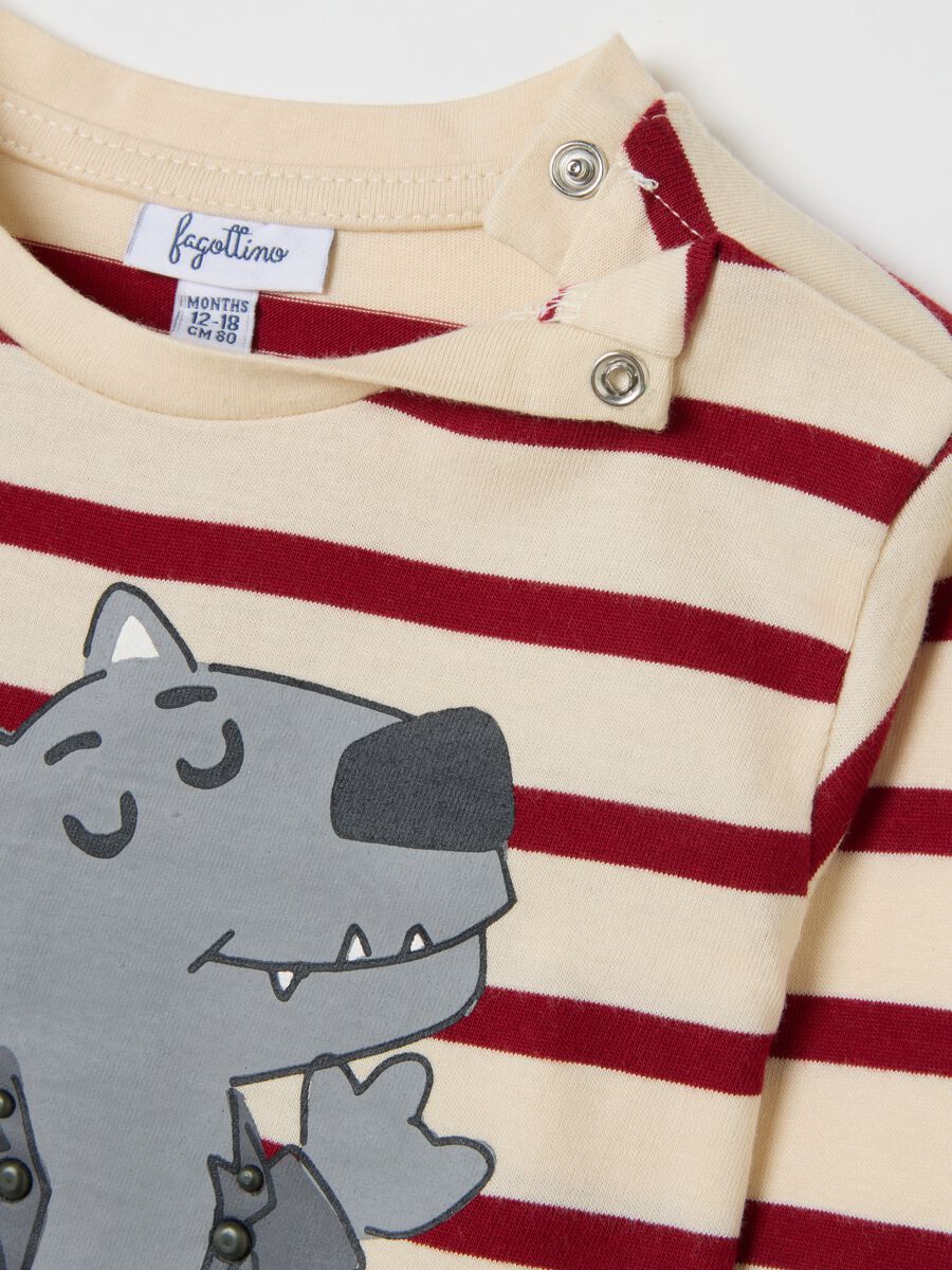 Children's pure cotton striped T-shirt with regular fit_3