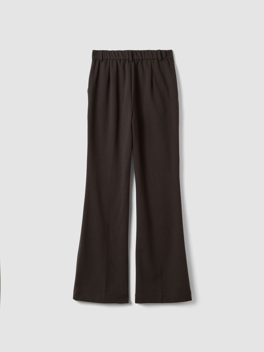 Brown stretch-viscose straight-fit trousers_6