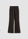 Pantaloni marroni in viscosa elasticizzata straight fit_6